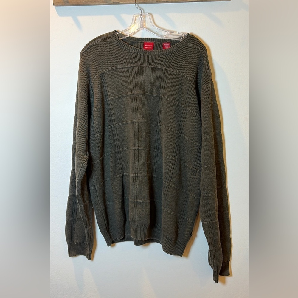 Arrow men’s preppy sweater 100% cotton size LT green